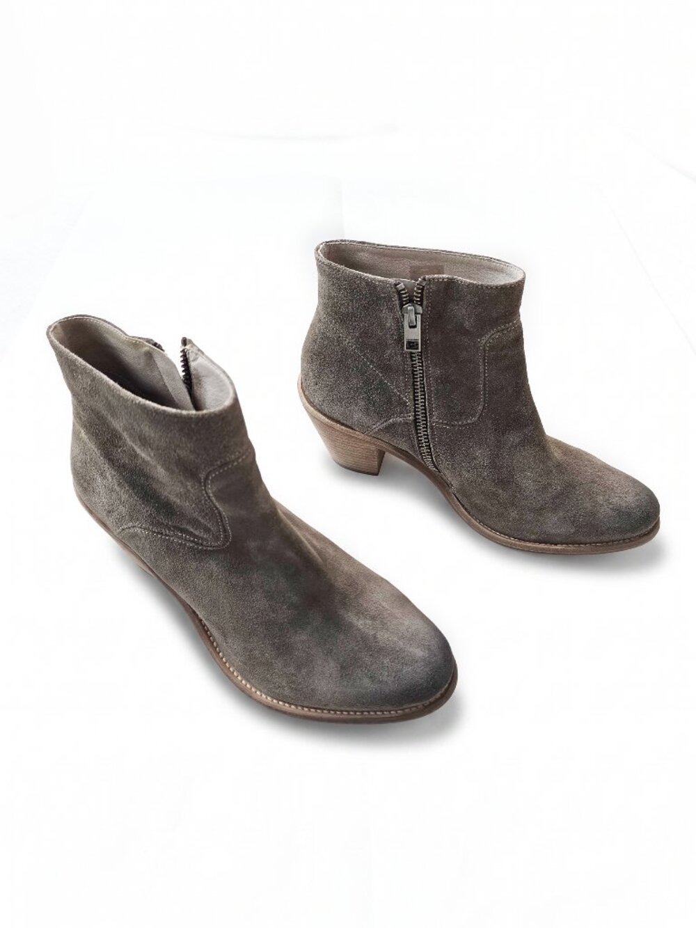 ALLSAINTS Hessian Mushroom Grey-Brown Suede Ankle Boots Booties EUR 39 US 8.5/9